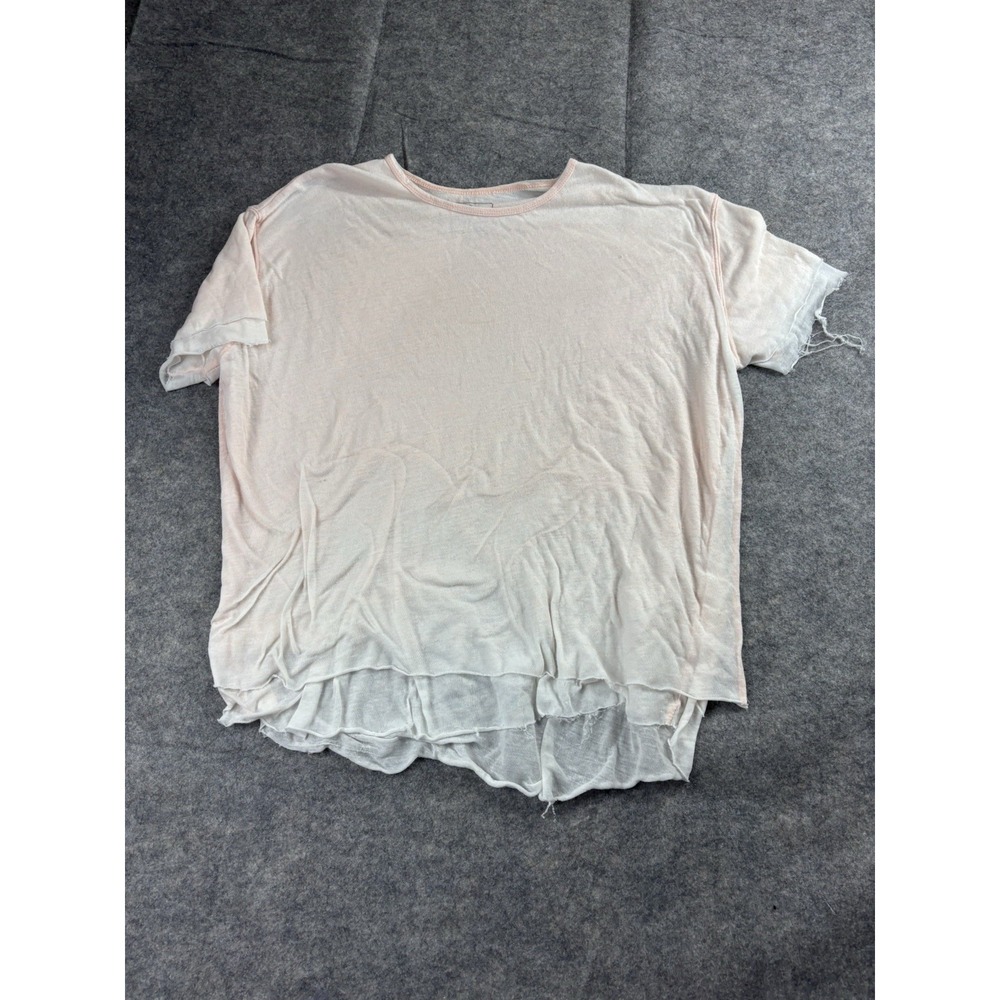 We The Free Womens S Pink Crew Short Sleeve Layered Boho Coastal Fairy Grunge